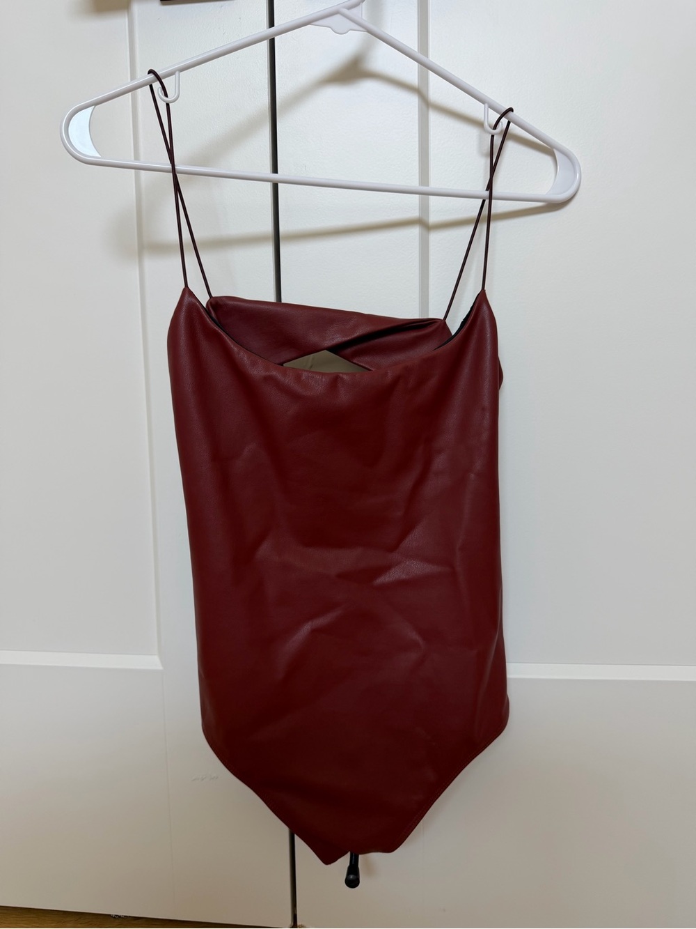 Alix NYC Leather Burgundy Bodysuite
